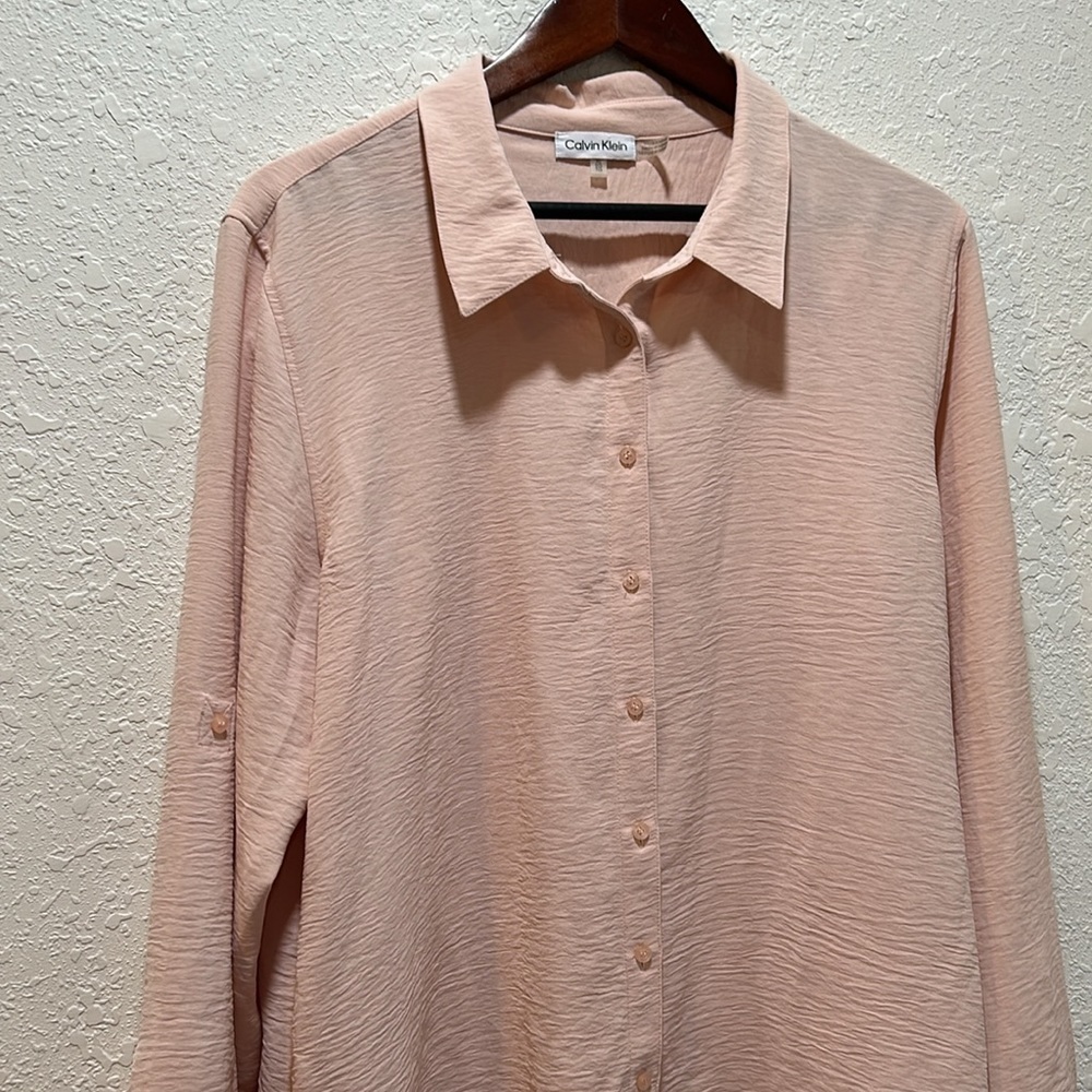 Calvin Klein women’s long sleeve blouse size XL GUC - Picture 2 of 7